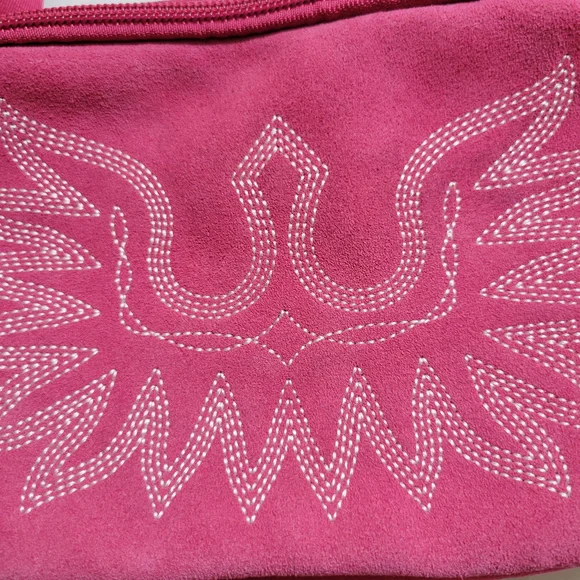 Ariat Hot Pink Belt Bag Genuine Leather with Embroidered Design - Picture 11 of 15